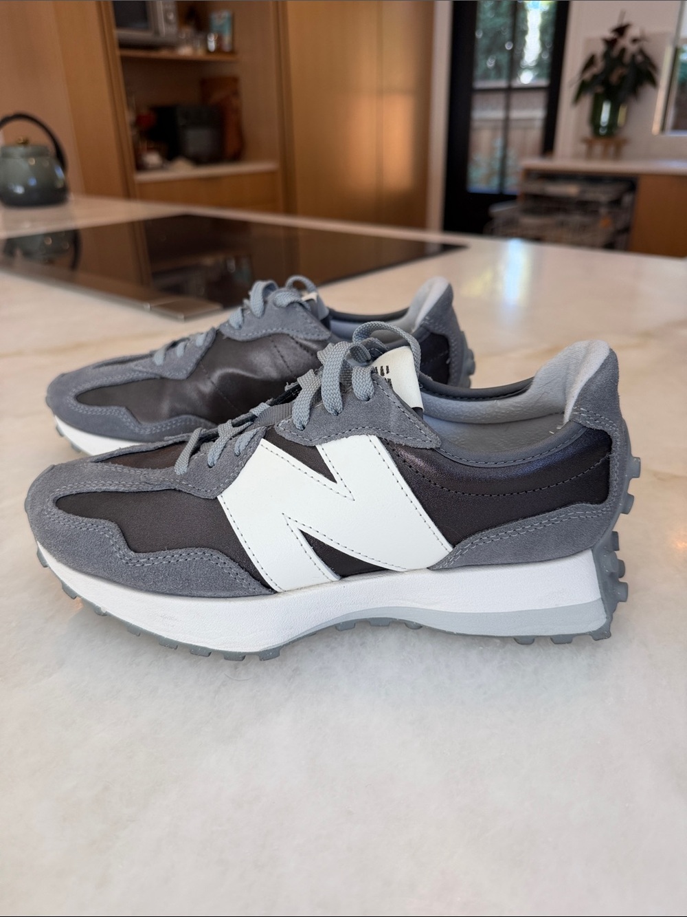 New Balance Women's Gray and White Sneakers